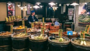 En af boderne i Nishiki-markedet
