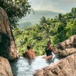 Toppen af vandfald på Koh Samui