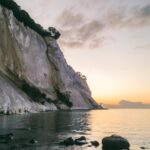 Møns Klint på Møn ved solnedgang