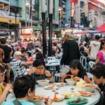 På gademadsmarked i Malaysia