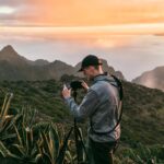 Tenerife solnedgang med tripod og kamera