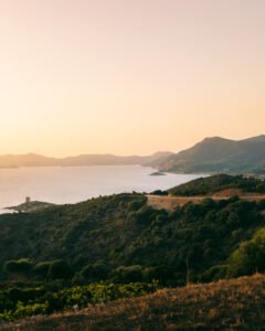Kyststrækningen i Costa del Sud fra Teulada til Chia solnedgang