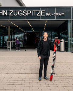 Alex på ski ved Zugspitze i GaPa