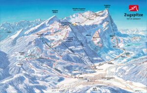 Kortet for hele skiområdet i Garmisch-Partenkirchen