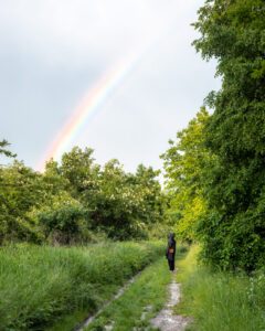 Regnbue på vej ned fra Tote Täler.