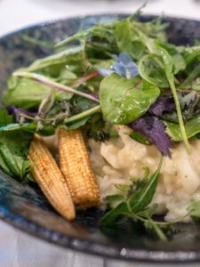 Grøntsags-risottoen på Gasthof Zufriedenheit