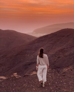 Rød solnedgang på Fuerteventura