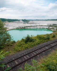 Lägerdorfer Kalkbrud med tog foran