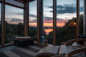 Udsigten fra tårnet på Gut Groß Zecher