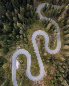 Snake Road på vej op til Passo Giau