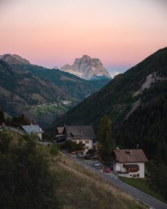 Solnedgang i Dolomitterne mod Civetta