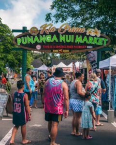 Punanga Nui-markedet på en lørdag