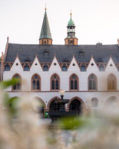 Goslar i Harzen i solnedgangen