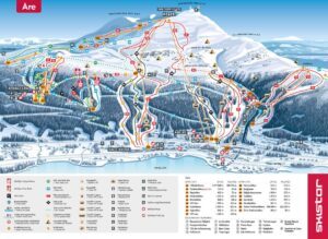 Kort over Åre-by/Rödkullen-skiområdet