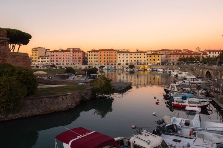 Kanalerne i Livorno i solnedgangen