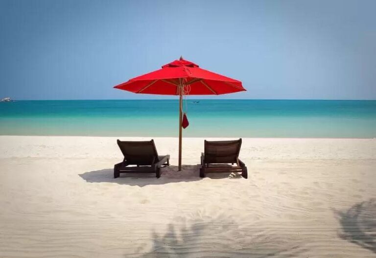 Strand med strandstole