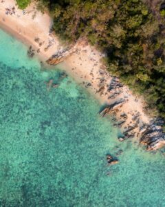 Secret Beach på Phangan fra et droneperspektiv