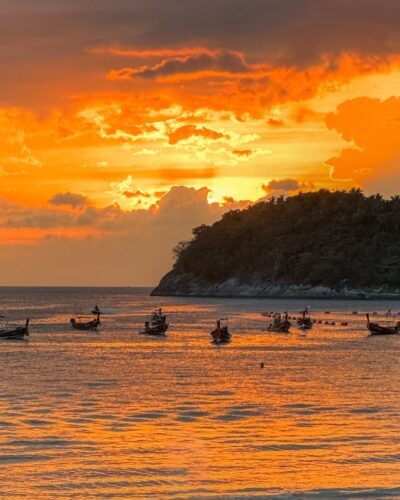 Solnedgang ved Kata bag Koh Pu