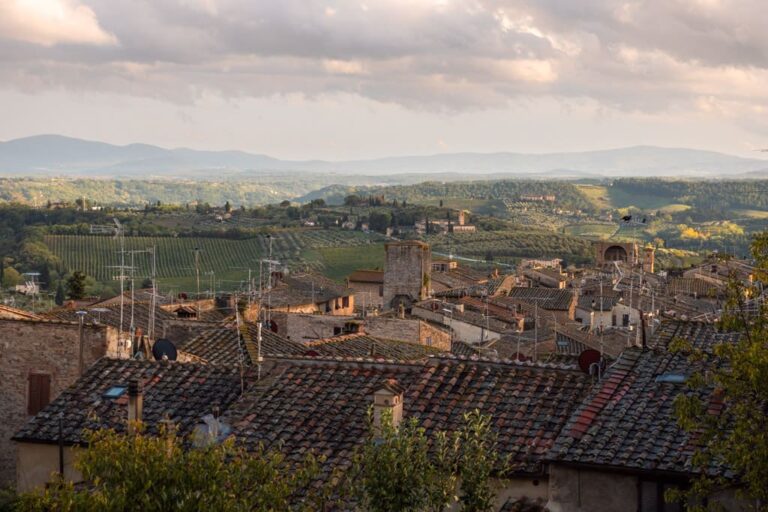 Panoramaudsigt over vinmarkerne fra Via Degli Innocenti