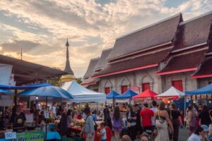 Madmarked ved Sunday Night Market i Chiang Mai