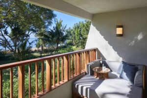 Direkte udsigt til havet fra værelset på Hyatt i Sanur