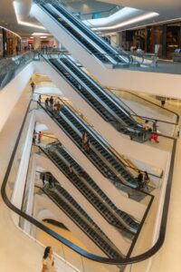Rulletrapper i storcenter i Bangkok