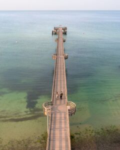 Seebrücke Heiligendamm fra dronen ud mod havet