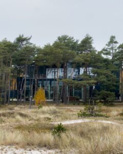 Falsterbo Photo Art Museum set fra stranden gennem træerne