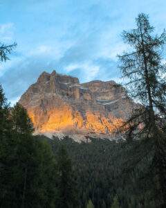 Solnedgang i Dolomitterne