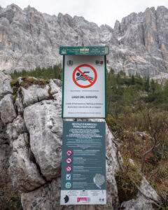 Badning forbudt ved Lago di Sorapis