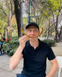 Alex med churros i Mexico City