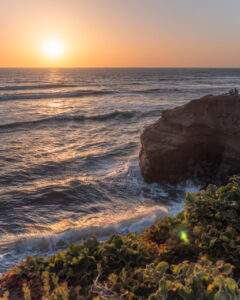 Udsigt lige ved Sunset Cliffs Cave